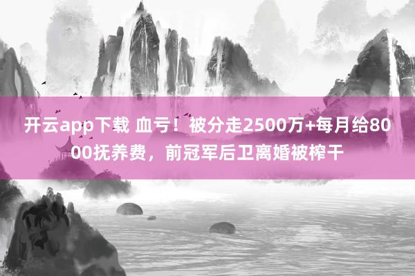 开云app下载 血亏！被分走2500万+每月给8000抚养费，前冠军后卫离婚被榨干